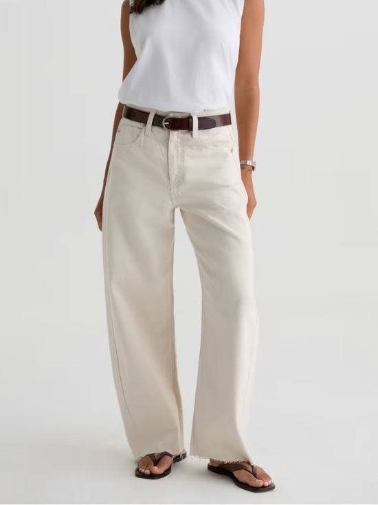 Ag Adriano Goldschmied Denim - AG Hattie High Rise Crop Barrel Jeans in Opal Stone 29